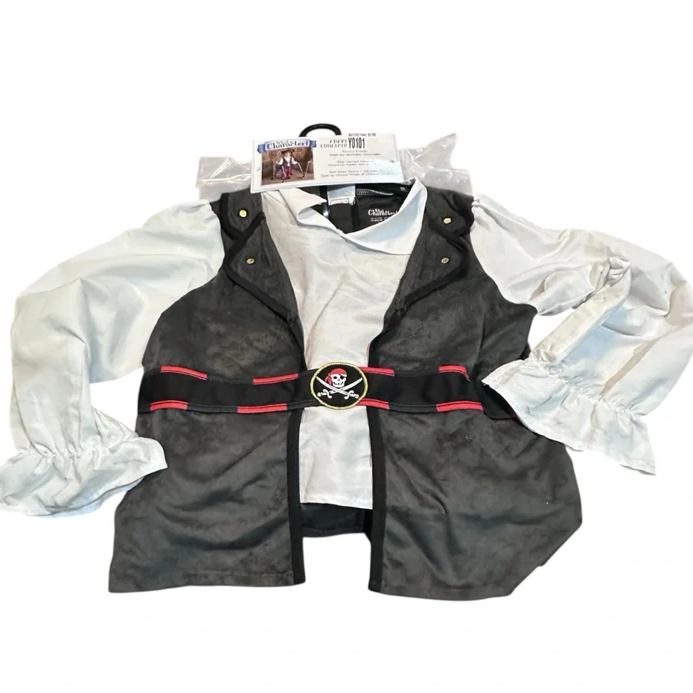 Adaptive Halloween Costume Sensory Friendly Size 7/8 Kids Pirate top, hat, sword